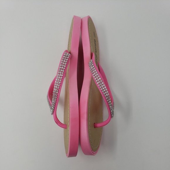 White Line Pink Thong Flip Flop Size 10 - Picture 3 of 6